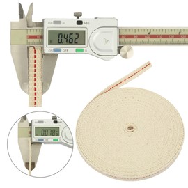 SWATOM Oil Lamp Wicks 33 Feet Roll 3/4 inch Oil Wick for Lamps Cotton Lantern Kerosene Wick Replacement with Genuine Red Stitch (1/2 Inch Cotton Oil Lamp Wicks 33 Feet)