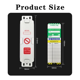 Ladder Inspection Tags - 5 Holders and 10 Ladder Inspection Tag Inserts | Compliant for Construction, Industrial & Warehouse Use