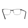 Mens Metal Half Rim Rectangular Reading Glasses Gunmetal Black +1.5