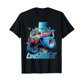 I'm Crushing it Monster Truck 5 Year Old Boys 5th Birthday T-Shirt