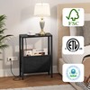 Vagusicc Narrow Side Table with Charging Station, Small End Table
