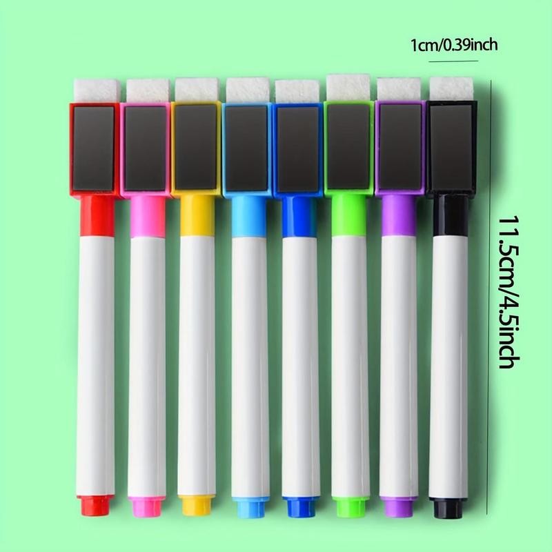 8pcs Dry Erase Marker Pen, Colourful Magnetic White Board Marker