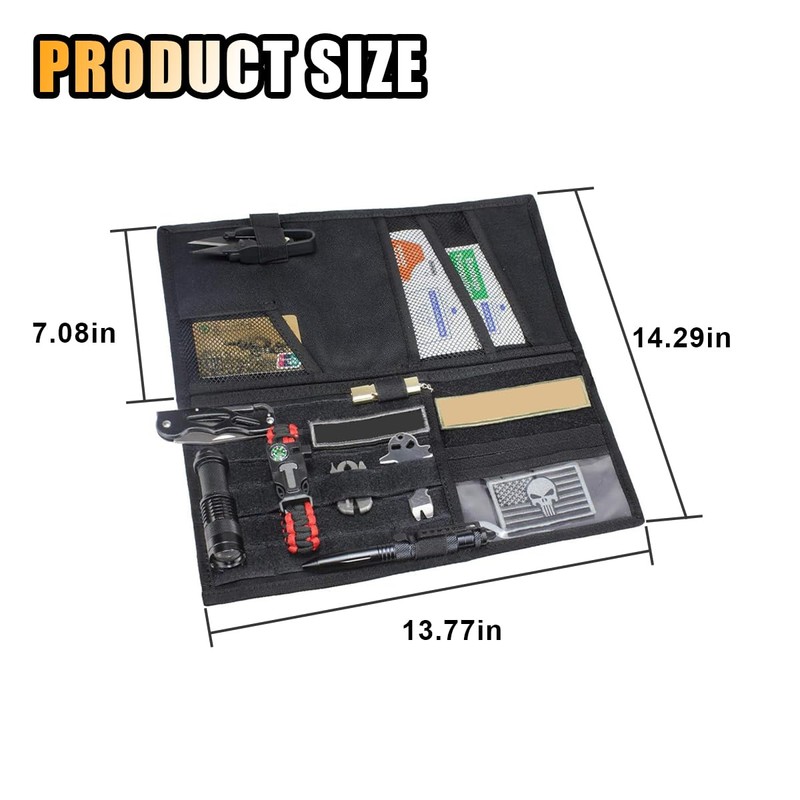 Tactical Molle Car Sun Visor Organizer, Large Molle Visor Panel
