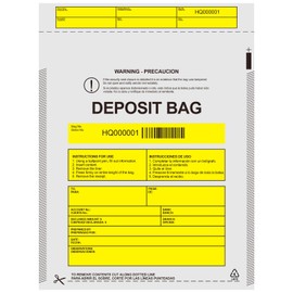 Plastic Deposit Bags 9''x12'', Opaque Security Bank Deposits Bags,Cash register bags,Money bag for Cash,Bank Pocket,Tamper-Evident Bags,Unique Barcode (100-Pack Opaque 9''x12'')