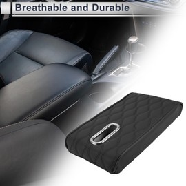 REPAIROCK Universal Center Console Cover Car Armrest Cover with Tissue Box Middle Console Cover Lid for Most Vehicle SUV Car Sedan 12.6"x6.69"x1.97" Black Nappa Leather