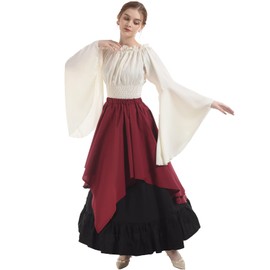 NSPSTT Women Medieval Costume Renaissance Dress Women Victorian Ball Gown Gothic Pirate Costume