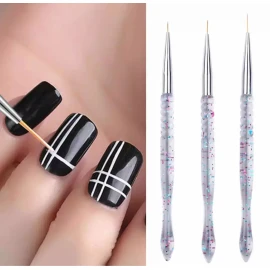 Xiaoya 3 Pinceles Liner Fino Mano Alzada Nail Art Uñas Gel Acrilic