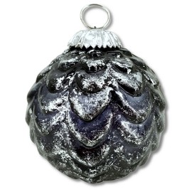 Glass Christmas Bauble Black - A - 8.5 x 10 cm Decorative Bauble Christmas Tree Decoration Shiny