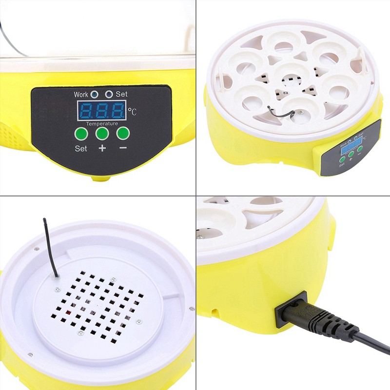 Mini Digital 7 Egg Capacity Chicken Duck Bird Hatch Incubator