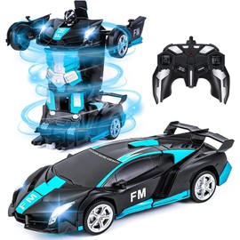 Fotgear Coche de Control Remoto para Niños | Coche RC Recargable de 2.4 GHz | Juguete de Coche de Carreras | Coche Teledirigido Transformadores Juguete | 360 ° Rotación | Ideal Regalo para Niños Niñas