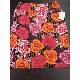 LULAROE CASSIE Pencil Skirt Size 🦄 Unicorn 3X 24-26 Pink/Coral Blush Rose New