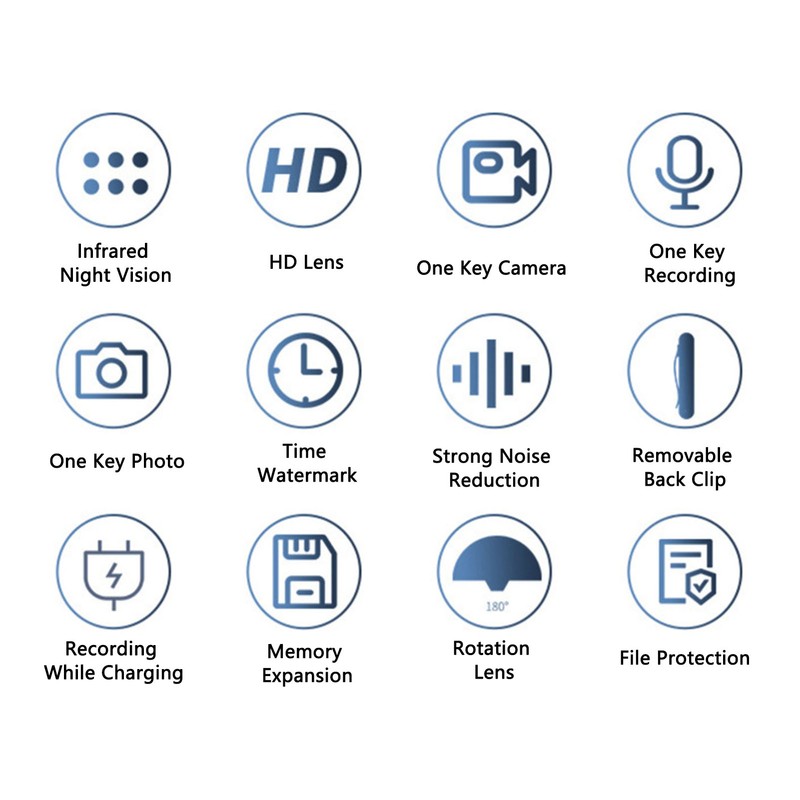 Wearable HD Camera with Clip Voice Recording Photo Multifunctional Mobile
