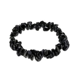 Black Obsidian Gemstone Chip Bracelet | Crystal Jewellery | Crystal Bracelet