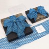 VATIN 4" Blue Christmas Ribbon, Blue Glitter Mesh Diamond Web