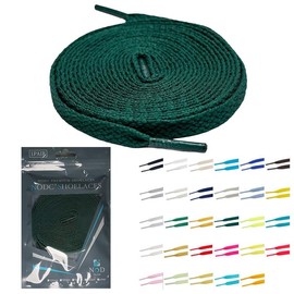 NODC Shoelaces, Coarse, Shoelaces, ROUGH FLAT Flat, 29 Colors, 39.4 inches (100 cm), 47.2 inches (120 cm), 55.1 inches (140 cm), 63.0 inches (160 cm), Flat Laces, deepgreen