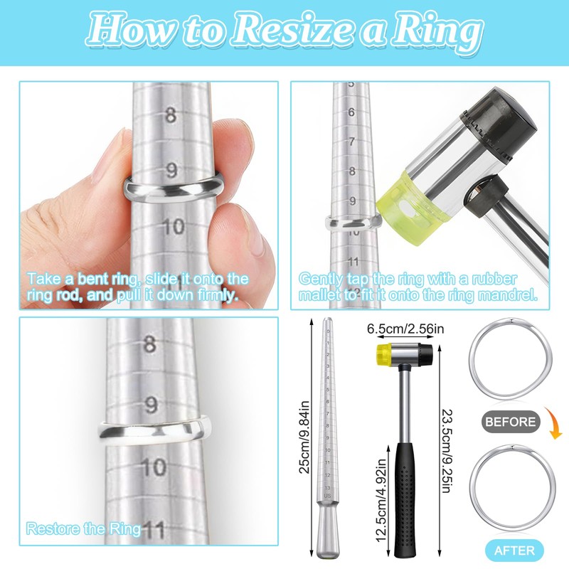 Ring Sizer Kit Tool Measuring Set - Jewelry Ring Size