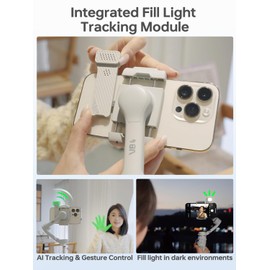 FeiyuTech VB 4SE Kit-Phone Gimbal Stabilizer with Bag,Lighting Enabled Tracking Module, Phone Gimbal for Video Recording,Gesture Control, fit iPhone&Android,Vertical Shot for YouTube,TikTok,Max 0.69lb