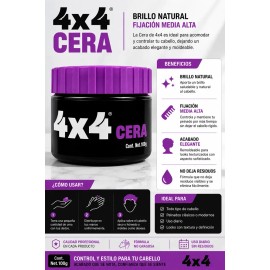 Cera Modeladora 4x4 Para Caballero 100g Profesional