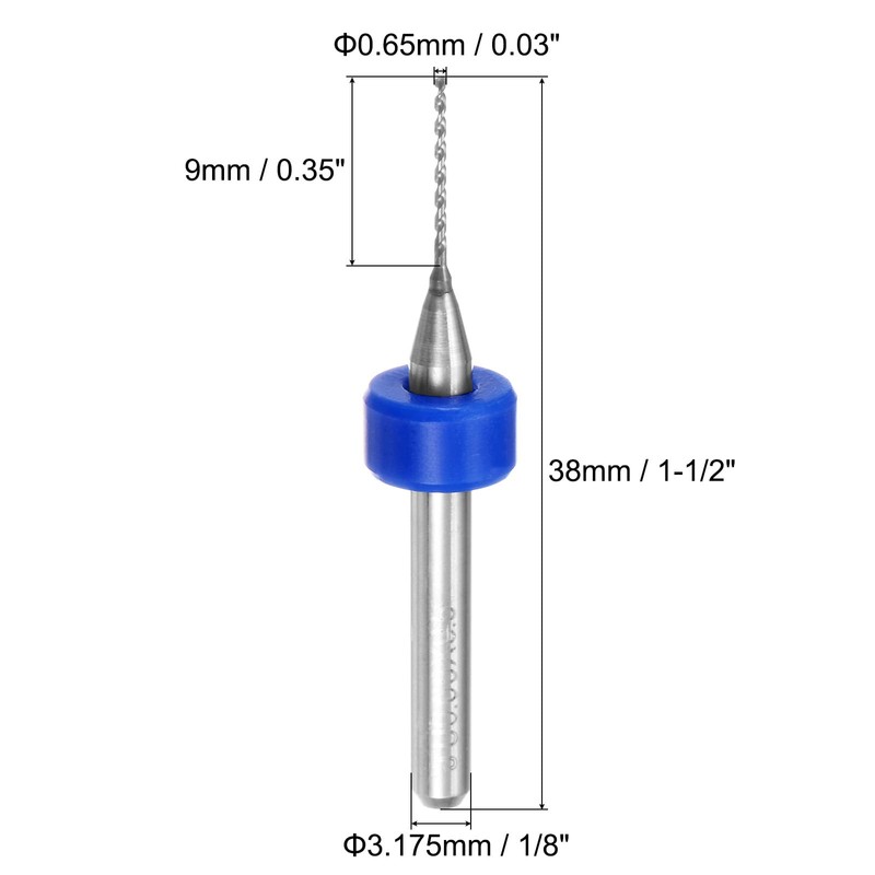 QUARKZMAN PCB Drill Bit 0.65mm Tungsten Carbide Rotary Tool Jewelry