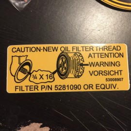 Jurassic Edition Compatible With Wrangler YJ New Oil Filter Thread Yellow Reproduction Decal