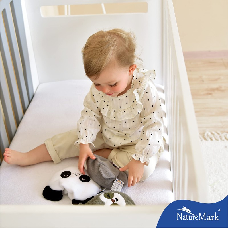NatureMark Pack of 2 Children's Terry Fitted Sheets Cuddly Soft