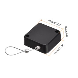 MECCANIXITY Retractable Cable Lock with Self-Adhesive, Remote Control Security Lock Anti-Lost 2m Rope Hardware Cable Lock 200g Tensile Force, Black