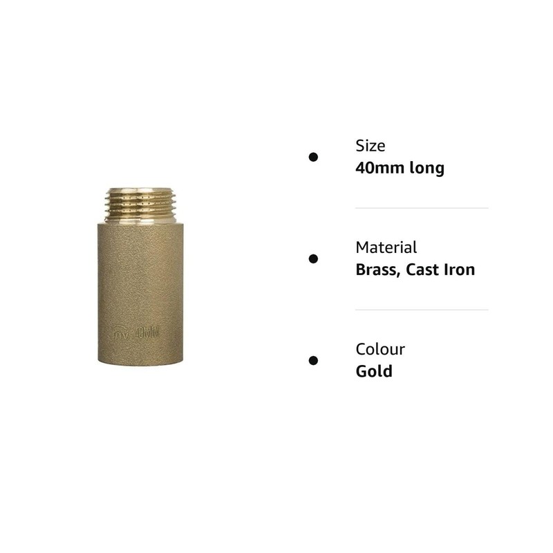 1/2" BSP (15mm) Pipe Thread Extension Female x Male Cast