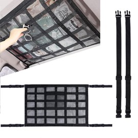 Car Ceiling Cargo Net Pocket, Adjustable Car Roof Cargo Net Mesh Bag, Stretchable Pocket Storage Mesh Net for Car Truck SUV, Car Roof Ceiling Net Used to Store Toys and Sundries, Truck Organizer
