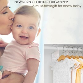 YEZILUU 7Pcs Baby Closet Size Divider Baby Hanger Divider Newborn Clothes Divider Newborn Clothes Organizer Thickened Closet Hanger Organizer for Home Nursery Baby Clothes