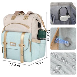 FuisDiL Laptop Backpack for Women,Doctor Teacher College Work Shoulder Purse Bag,Travel Airline Approved Backpack for 15.6 Inch,Large Wide Open RFID Anti Theft USB Charging Port