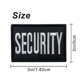 uuKen Parche táctico de seguridad negro y blanco con bordado en la parte trasera de 3 x 2 pulgadas con cierre de gancho (negro y blanco, para sombrero de 3 x 2 pulgadas)