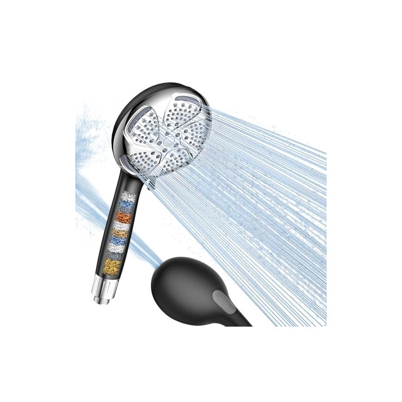Shower Head with Filter MEKO - Black and Silver
