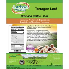 Tarragon Leaf Brazilian Coffee (Gourmet, Naturally Flavored, Whole Coffee Beans) (8 oz, ZIN: 558492) - 2 Pack