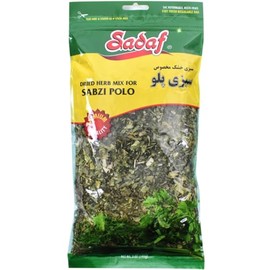 Sadaf Sabzi Polo - Dried Herbs Mix Sabzi Polo - Persian Spices for Cooking and Food Flavoring - Natural Herb Mix - Kosher - 5 Oz Resealable Bag