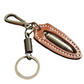 White Fang AZ171 Keychain, Keyring, Leather, Bullet, Cool, Retro Charm, Men's, Women's,, coffee
