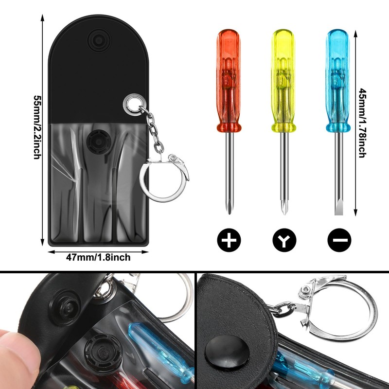 Jutom 36 Pcs Mini Screwdriver Keychain Tape Measure LED Lights
