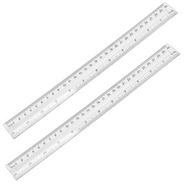 Pletpet 2 Pack 12 inch Clear Plastic Straight Shatterproof Transparent Rulers for Office Supply