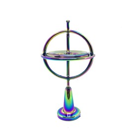Gyroscope Toy Metal Anti-Gravity Spinning Table Gyroscope Flying Motion Balance Physics Toy Education Training Gift:_black