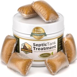 Cabin Obsession Septic Tank Treatment - 1 Year Supply of Dissolvable Easy Flush Live Bacteria