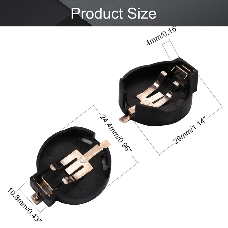 Fielect 4 piezas CR/LIR2450 botón horizontal para monedas, caja de