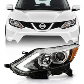ACANII - For [Halogen Model] 2017 2018 2019 Nissan Rogue Sport LED DRL Projector Headlight Headlamp - Left Driver Side