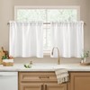 HOMEIDEAS Non-See-Through White Privacy Sheer Kitchen Curtains 24 Inches Long
