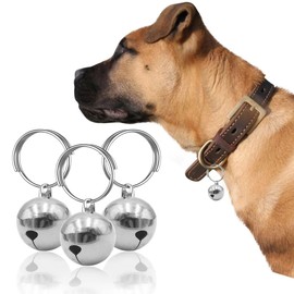 SKYPIA Round Dog Bells Dog Charm Bells Pet Pendant, 3 PCS Anti-Lost Training Bells for Collars, Suitable for Pet Pendant Accessories 1/2-Inch Gold (Gold-12)
