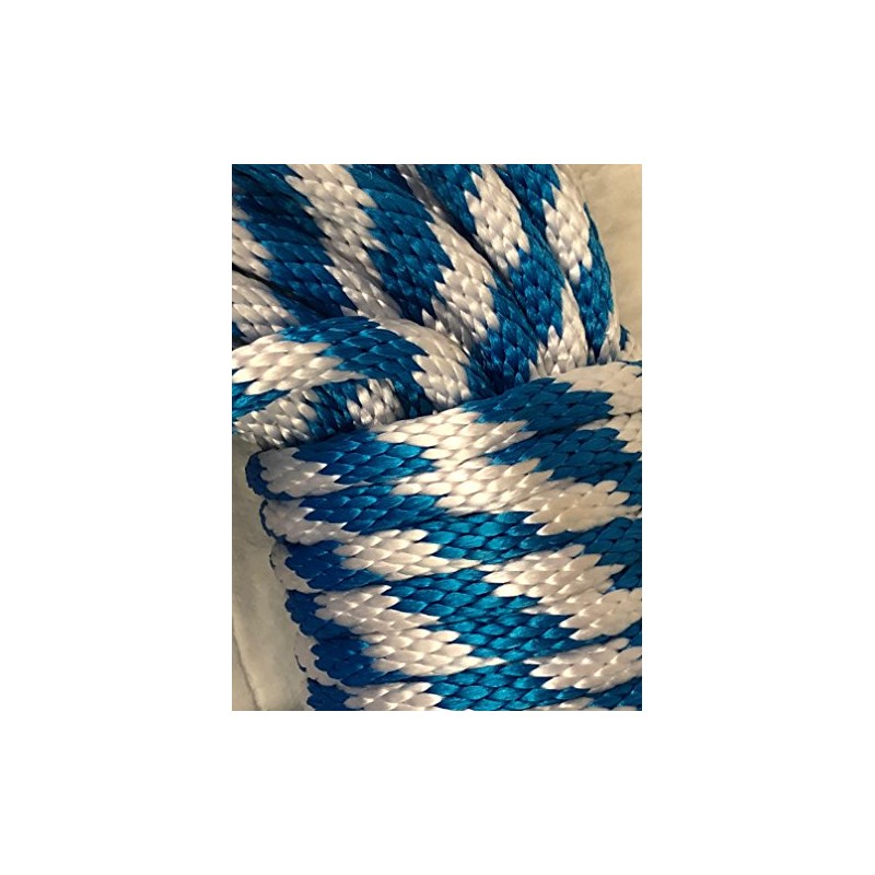 MFP Solid Braid Derby Rope 5/8 inch, White Blue (50