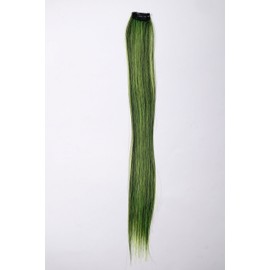 WIG ME UP - YZF-P1S18-1/TF2106 Clip-In Hair Extensions Straight Green / Black Mix Black Green 45 cm / 18 Inch