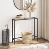HOOBRO 29.5" Narrow Console Table, Tempered Glass Entryway Table, Modern