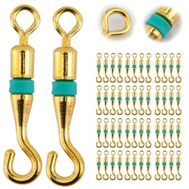 Goture Fishing Swivels, 50pcs Rolling Barrel Swivels for Fishing, Fishing Barrel Swivels Fishing Tackle, Leader Line Lure Connector Catfish Rig Quick Change Swivels Saltwater Freshwater(Size 17mm)