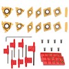 14 Pcs Turning Inserts for 3/8'' 10mm Turning Grooving Threading