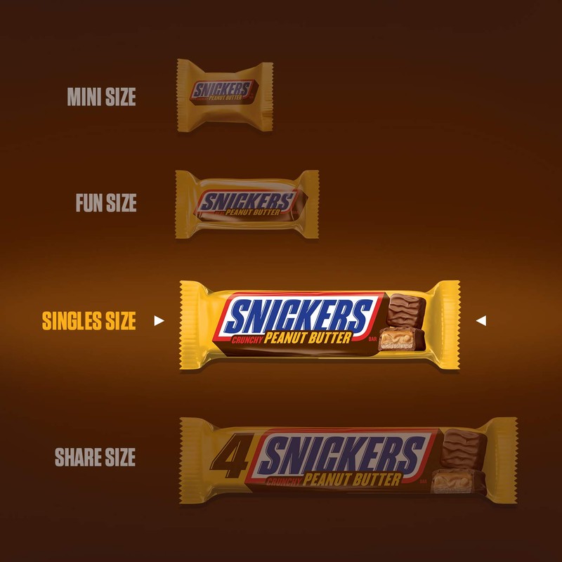 Snickers Peanut Butter Squared Singles Size Chocolate Candy Bars 1.78-Ounce