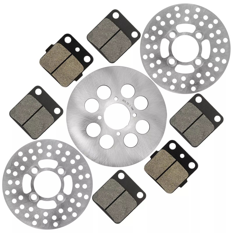 Caltric Front Rear Brake Disc Rotor w/ Pads for Yamaha